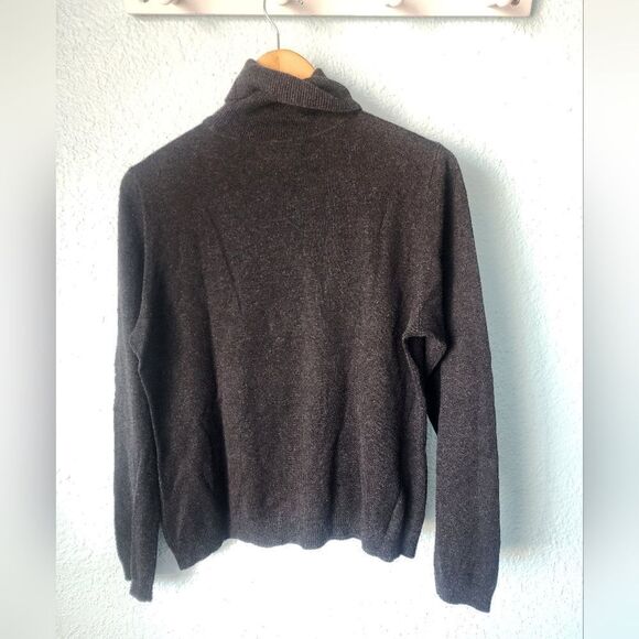 Ralph Lauren Silk Cashmere Black Turtleneck Sweater with Cozy Cowl Neck - Picture 3 of 10